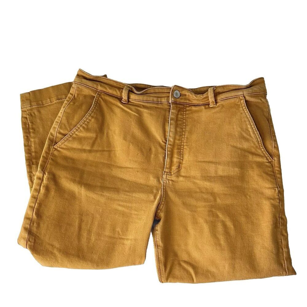 Everlane Cropped Straight Short Leg Pants Hamilton Brown Size 16 High Rise Boho